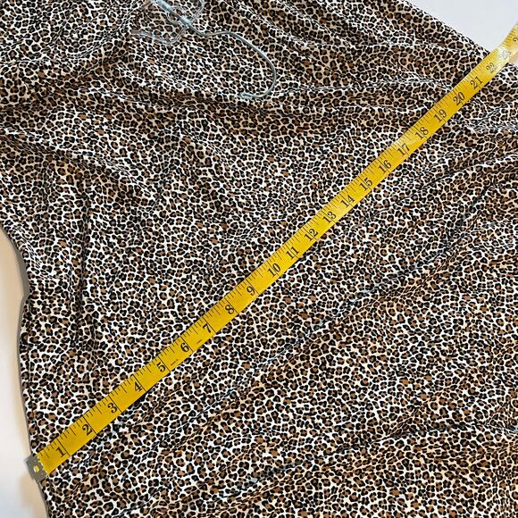 Banana Republic NWOT Animal Print Fit & Flare Dress Women's Medium Tan Midi - Picture 8 of 8